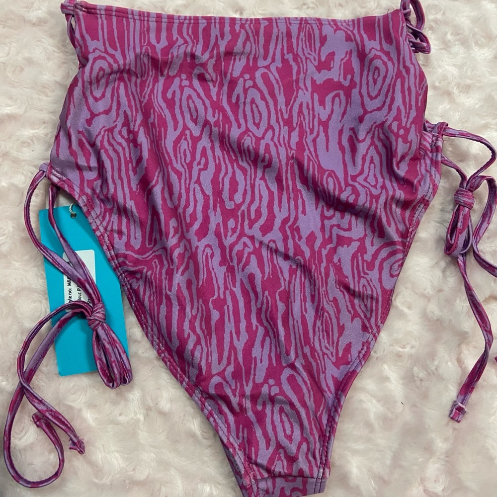 ASOS Unique 21 Bikini Bottom Purple Swirl NWT Size 4